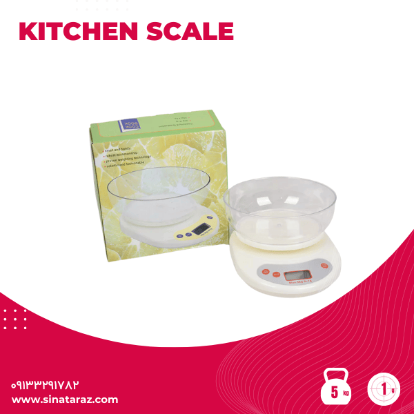 ترازوی آشپزخانه کاسه دار 5 کیلوگرم KITCHEN SCALE - ترازو آشپزخانه