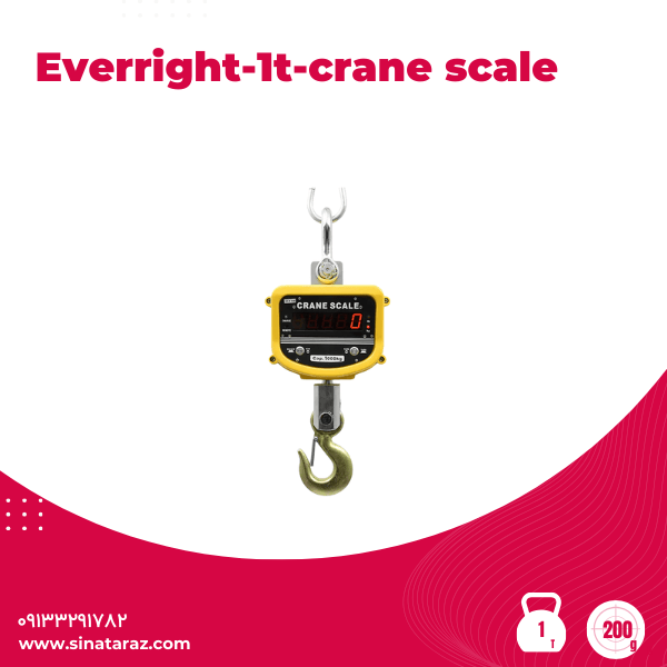 باسکول آویز صنعتی 1 تن بی نظیر - باسکول آویز با دقت 1 کیلوگرم